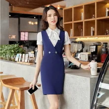 Новые стили Летние Формальные OL стили блейзеры костюмы с 2 шт блузки и Платья офисные дамские униформы наборы размера плюс