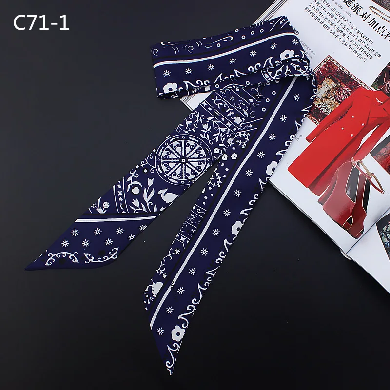 2018 новый богемный Моделирование Шелковый узкий длинный шарф оптовая продажа Связанные одной ручке небольшой шарф лук волос глава узкие