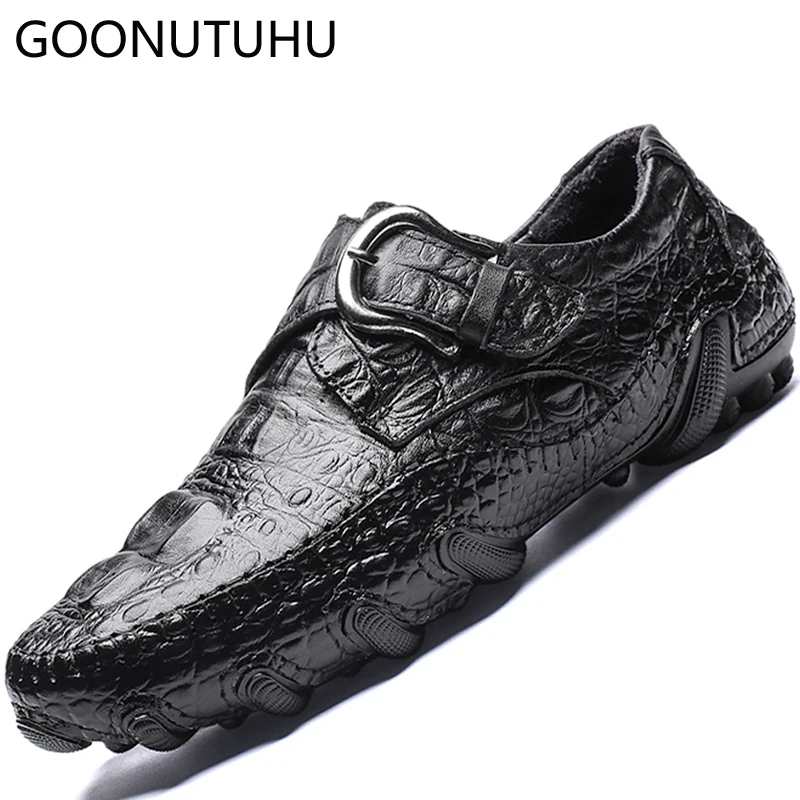 

2019 new fashion men's shoes casual genuine leather cow loafers male slip on handmade shoe man brown black driving shoes for men