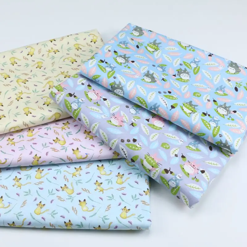 

Newest Summer Totoro 100% Cotton fabric for Kids Dresses Skirts Sewing Scrapbook DIY Material Cloth Patchwork Tissue D30