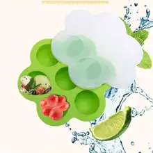 Силиконовые Детские Цветок решетки Еда контейнер Портативный безопасности для грудного молока фрукты овощи семь отверстий коробка для хранения