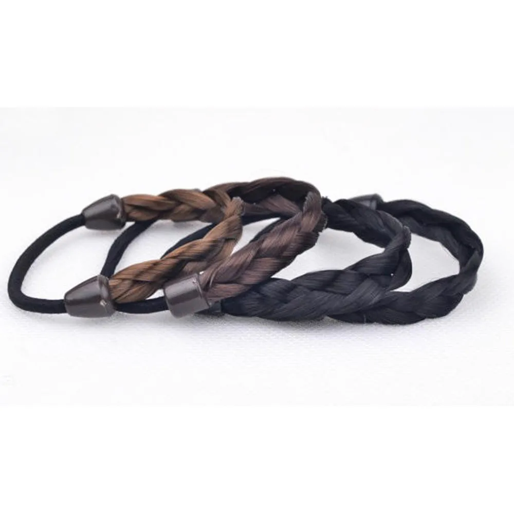 1 pc Korean Style Hairpiece Accessories Rope Hairband Synthetic Wig Elastic Hair Rope Headwear Ponytail Holder Braided Hairband