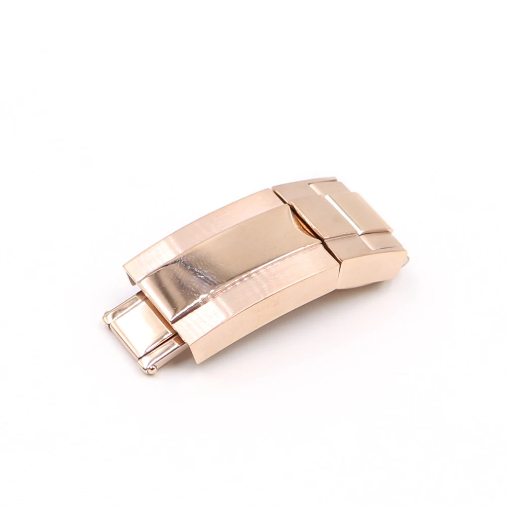 CARLYWET 16m x 9mm Brush Polish Stainless Steel Watch Buckle Clasp Steel For GMT Submariner Bracelet Rubber Leather Band