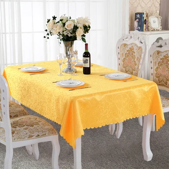 

Jacquard printed flower tablecloth pattern checked table cloth rectangular round cover for banquet wedding party hotel decor