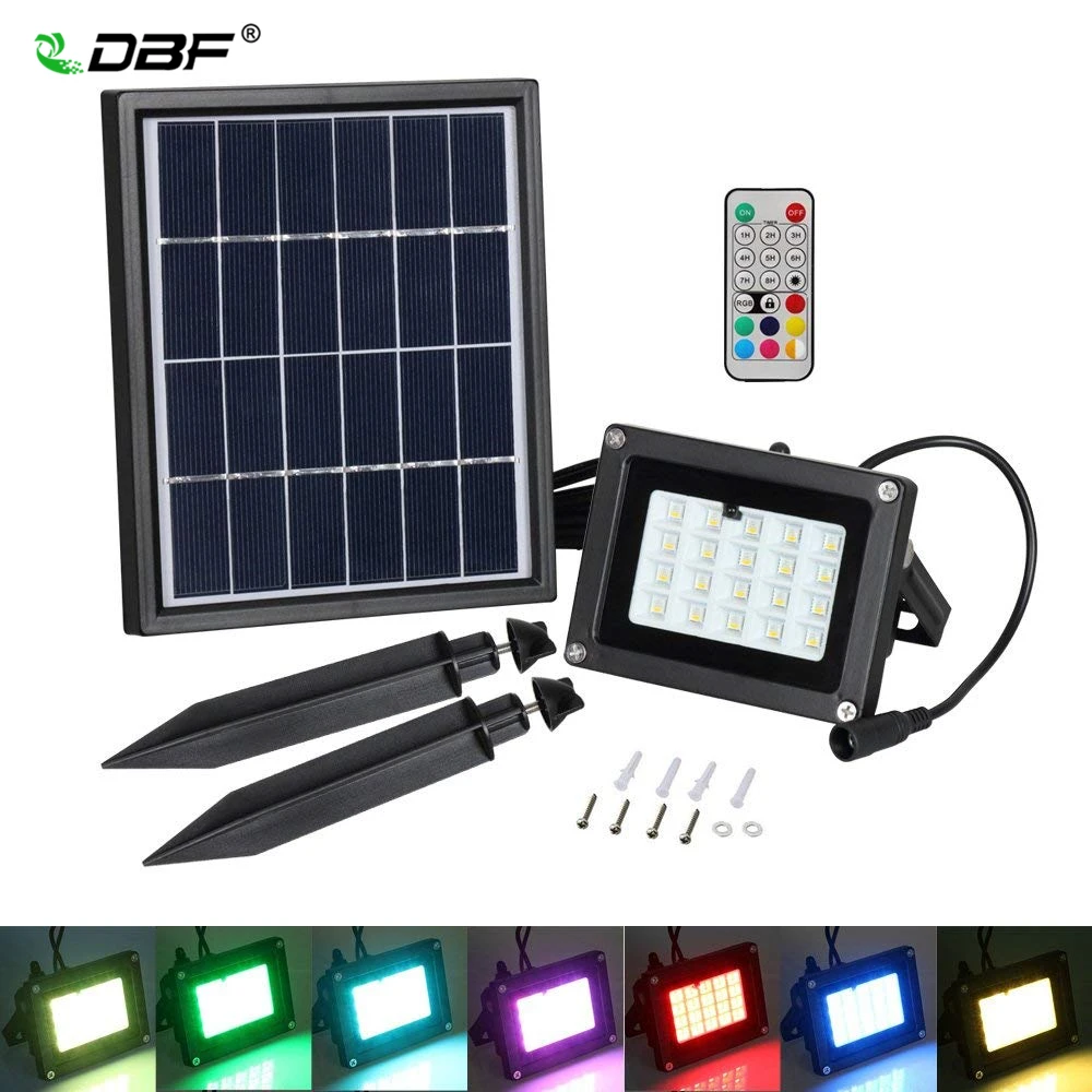 [DBF] Светодиодный прожектор на солнечных батареях 20 светодиодный s RGB Цвет