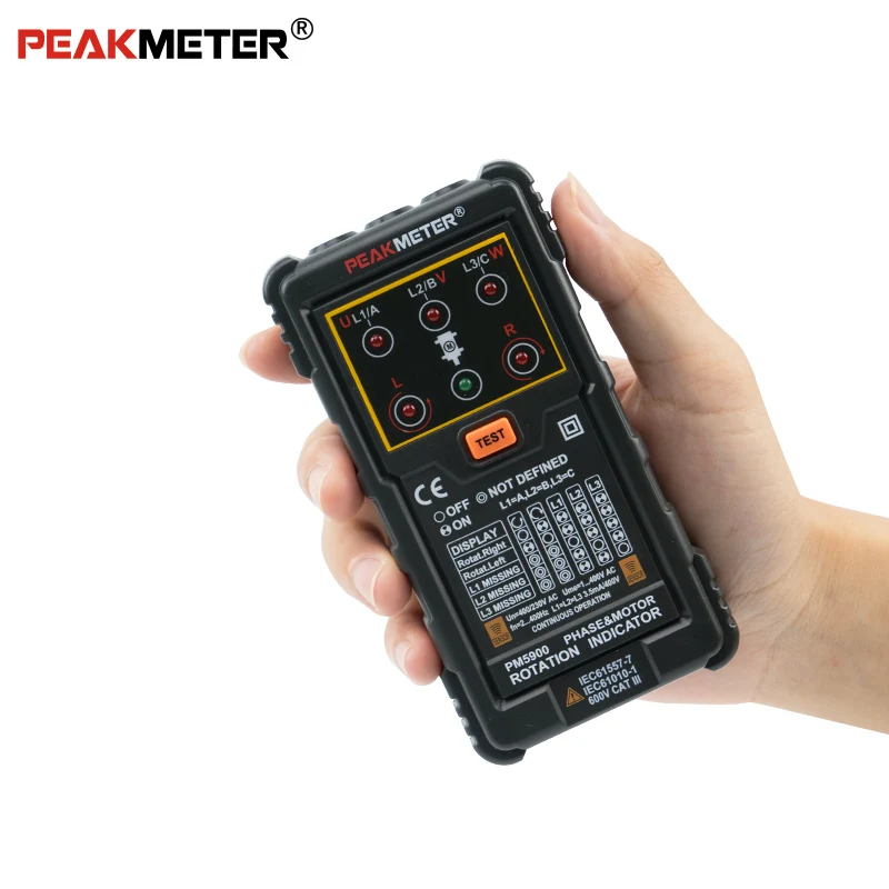 Peakmete PM5900 индикатор вращения двигателя и фазы трехмоторный последовательный