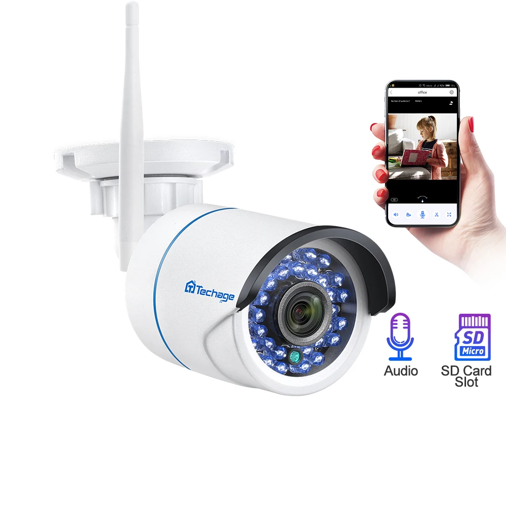 Techage iCsee 1080P 720P SD Card Record Wireless Camera Wifi Audio