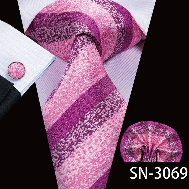 SN-3069 Hi-Tie Шелковый мужской галстук розовый цветочный галстук для мужчин Роскошный шелковый галстук платок модный дизайнерский бизнес Свадебный мужской галстук s - Цвет: SN-3069