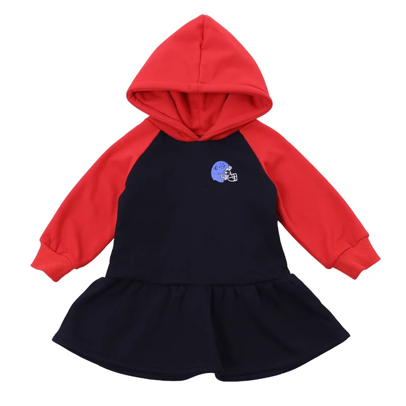 

Fashion Casual Girls Dress Hooded Dress Kids Sports Wear Warm Fleece Dress for Kids Girls Clothing Autumn 2018