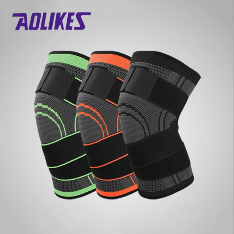 

Aolikes Drop Shipping Outdoor Sports Bondage Compression Knee Pads Gym Fitness Leg Protector Nylon Spandex Keen Pad Breathable3