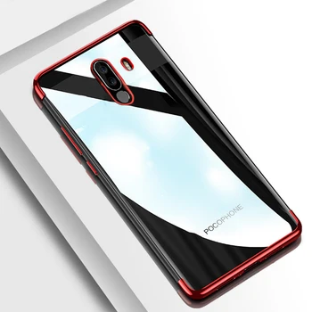 

for Xiaomi Pocophone F1 6.18inch Plating Soft Silicon Transparent Case for POCO F1 Clear Slim TPU Phone Shell Cover