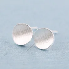 Jisensp-pendientes circulares simples minimalistas para mujer, joyería con estilo Punk de Metal, aretes redondos de tuerca para mujer, bisutería de cobre