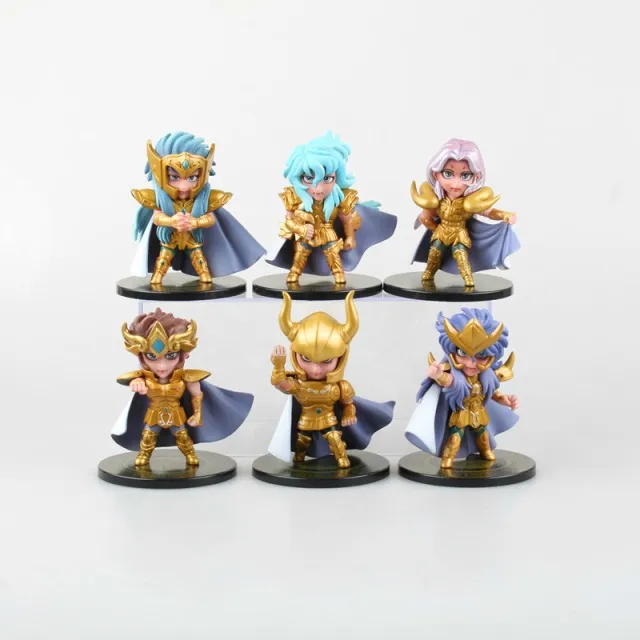 

6pcs/set 9-10cm Anime Saint Seiya Shiryu Seiya Shun Ikki Hyoga Athena PVC Doll Action Figure Toy Free Shipping
