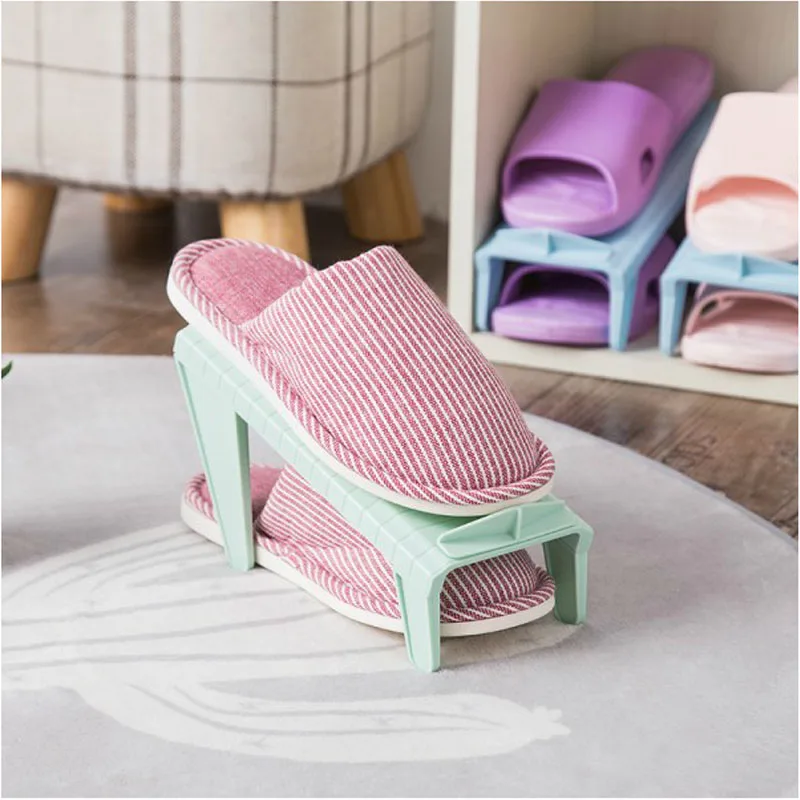 HHYUKIMI 2Pcs Home Shoes Base Space Saver Rack Double