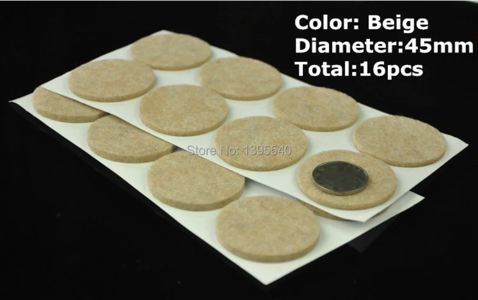 

New One Set(2pcs) Table Leg Pads Adhesive Furniture Leg Feet Non Slip Rug Felt Pads Protectors Anti Slip Beige Mat Fittings