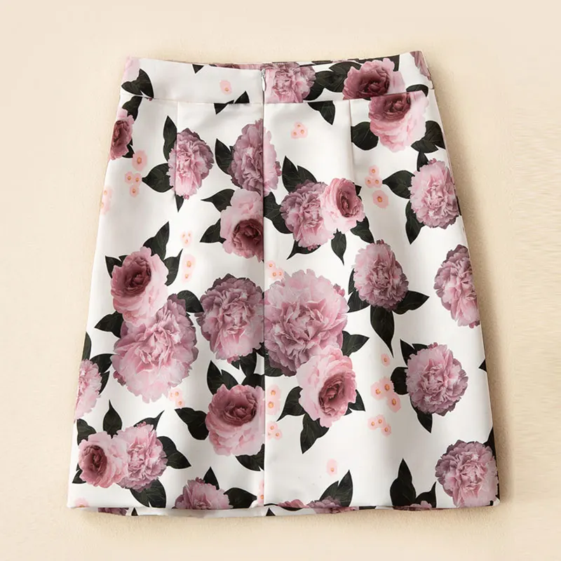 1 Roosarose Calidad Moda Mujeres Vintage Alta Impresión Faldas Mini Falda 2019 De Floral Las Rojo Elegante Pista La Negro 2 dpUqIIw