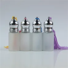 20 шт./лот 5 мл роликовые бутылки для эфирных масел многоразовая матовая парфюмерная бутылка Контейнеры для дезодорантов с серебряной крышкой