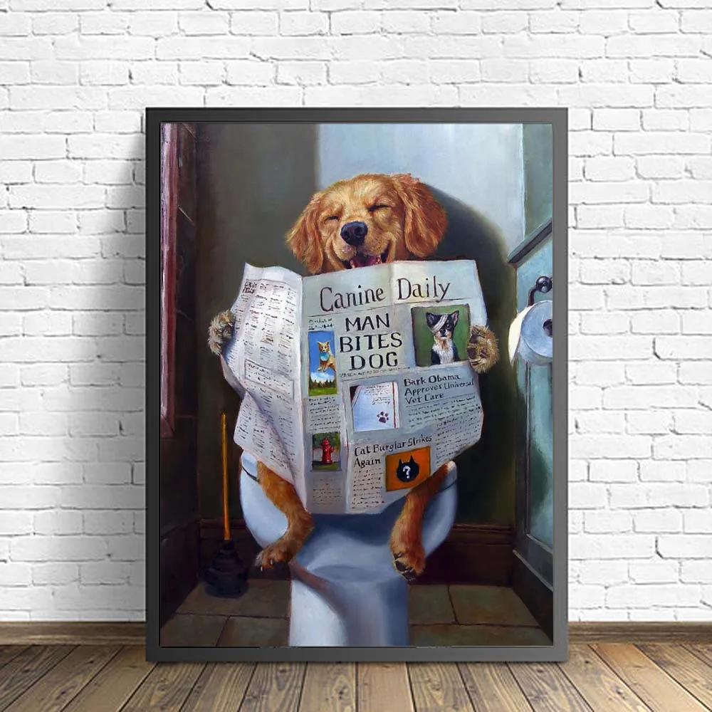 Quadro граффити забавные собаки плакат Бэнкси стиль холст живопись настенные художественные плакаты и принты животные современные картины Декор для дома