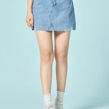 SEMIR, женские юбки, летние, размера плюс, длина до колена, Женская юбка, Ретро стиль, замша, спилок, джинсовые юбки, Jupe Femme Faldas Mujer