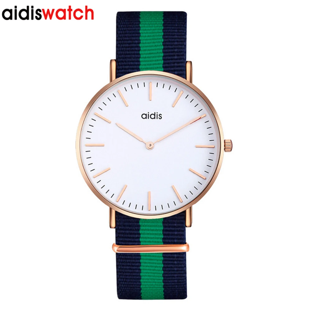

Aidis Fashion Colorful Strap Quartz Watch Men Casual Male Sport Business Wrist Men's Watches Simple Unisex Nylon Strap Watches