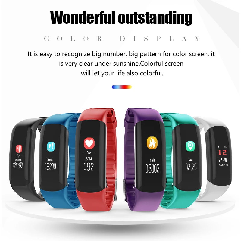Tonbux P7 Смарт браслет красочные Экран Водонепроницаемый Фитнес трекер 6 цветов Смарт-браслет Измерение частоты сердечных сокращений трекер поддержка прямой доставки