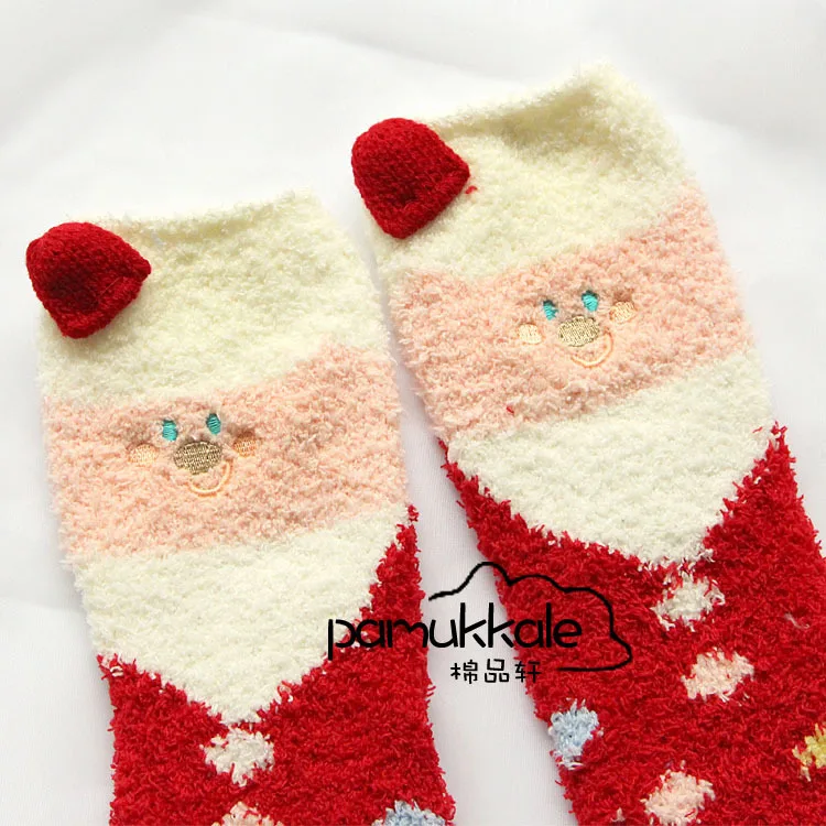 Милые женские теплые носки для зимы, толстые носки для дома, носки-тапочки, мягкие Чулочные изделия, подарок