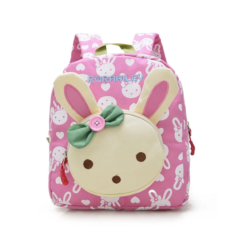 Lovely Cute font b Kids b font School Bags Rabbit Bear Dolls Applique Canvas font b