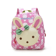 Encantadores Niños Lindos Bolsos de Escuela de Conejo Muñecas Del Oso Apliques Mochila de Lona Mini Bebé Niño Mochila Mochilas Kindergarten