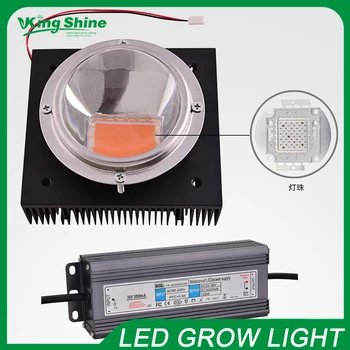 

Cob Tech new led grow lighting system for plants,100W 7band led grow chip +power supply+ radiator+cooler+ lens and reflector