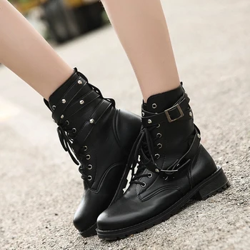     2018 Newest Fashion Women Genuine Leather  Boots Spring Autumn Winter Boots Fashionable Motorcycle  Boots H-005