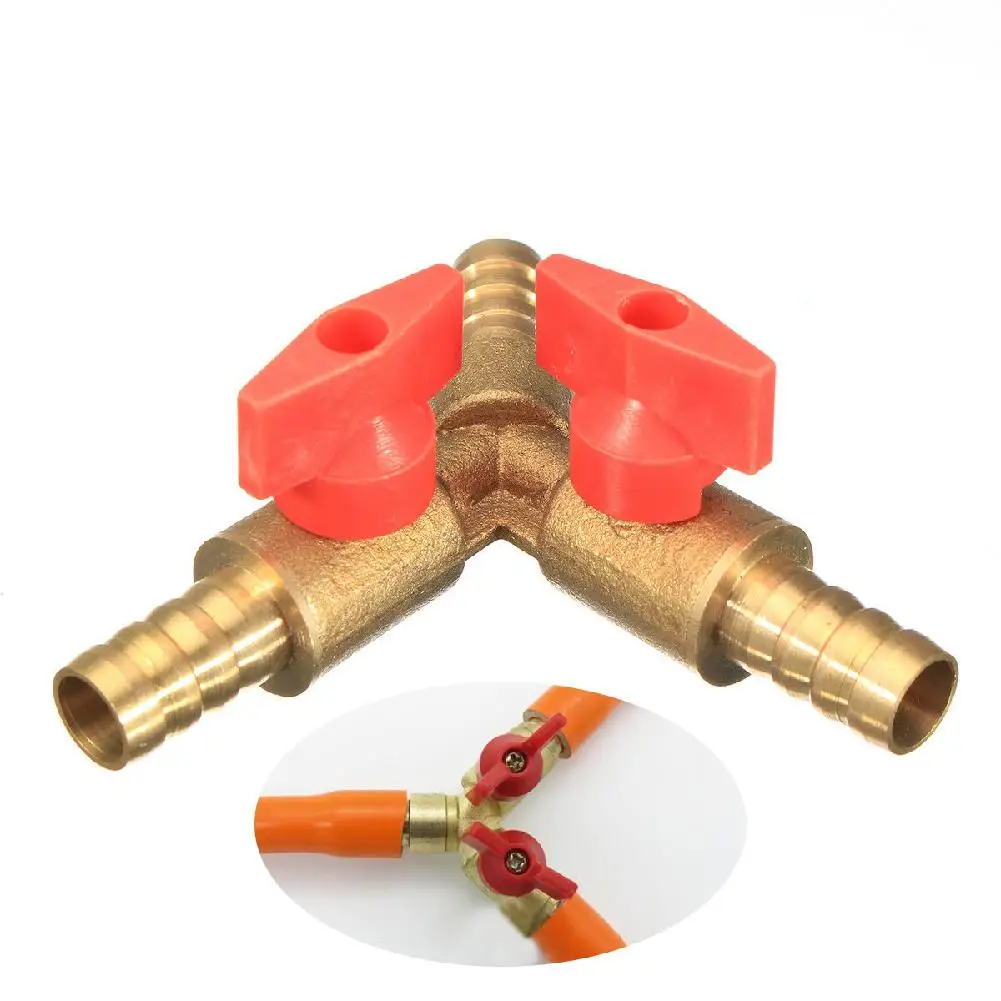3/8in 10 мм латунные Y 3-ходовой запорный клапан для мячей штуцер для шланга на газовом топливе зажим тройник