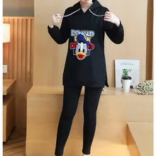 Cotton Maternity Sets Hoodie Sweatshirt Fleece Tops + Pants Pullover Clothing Clothes For Pregnant Women Autumn Outerwer E585