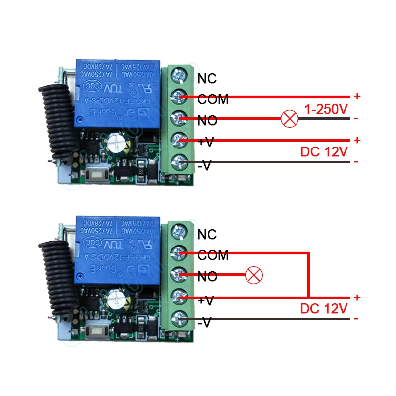 QIACHIP 432Mhz DC 12V 1 CH Electromagnetic Solenoid Valve Power Switch Lock+ Remote Control Switch Latching RF Relay Receiver