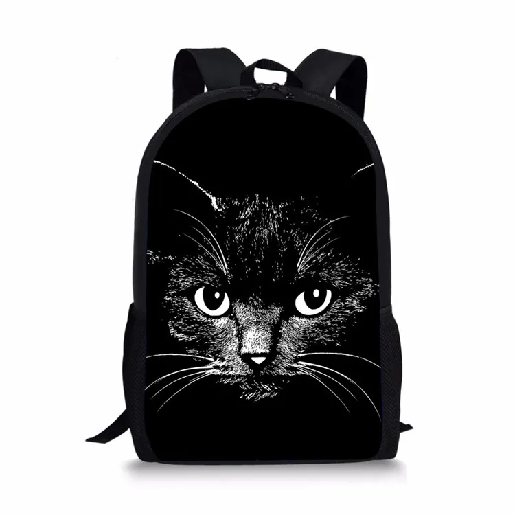 3 шт./компл. и принтом в виде черного кота школьный рюкзак для девочек-подростков для девочек милое студенческое детская обувь в консервативном стиле Для детей рюкзак сумки для книг - Цвет: Z3488C