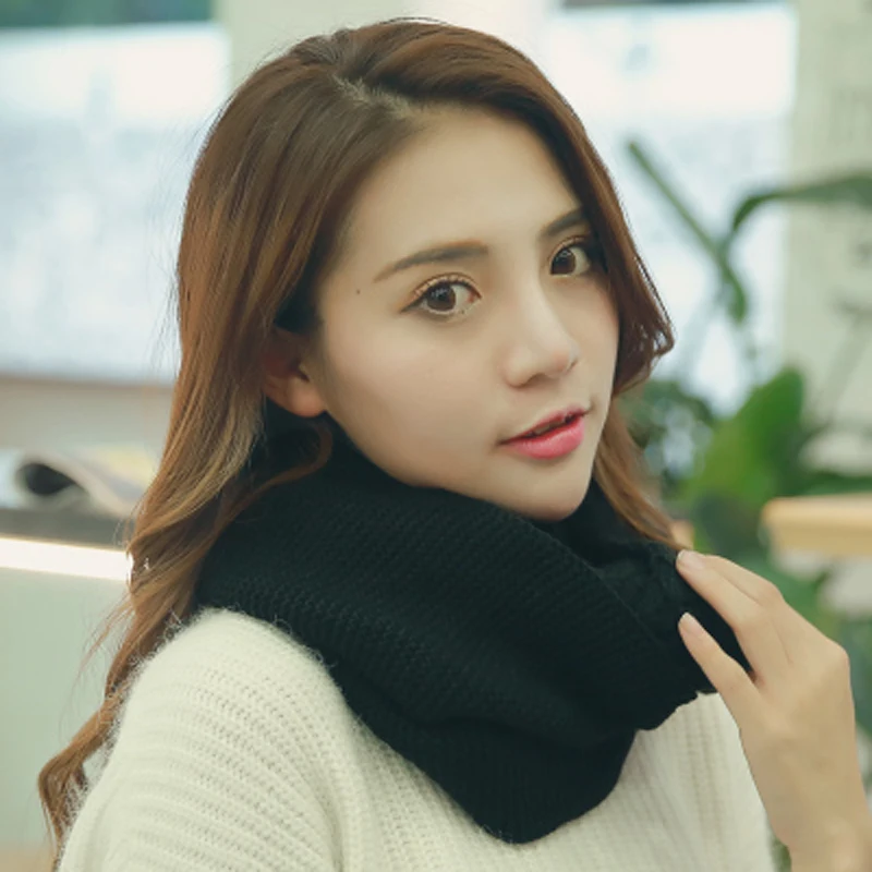 

Fashion 2019 Winter Soft Ladies Ring Scarf Women Knitting Scarves Knitted Warm Neck Circle Scarf Hot Sale