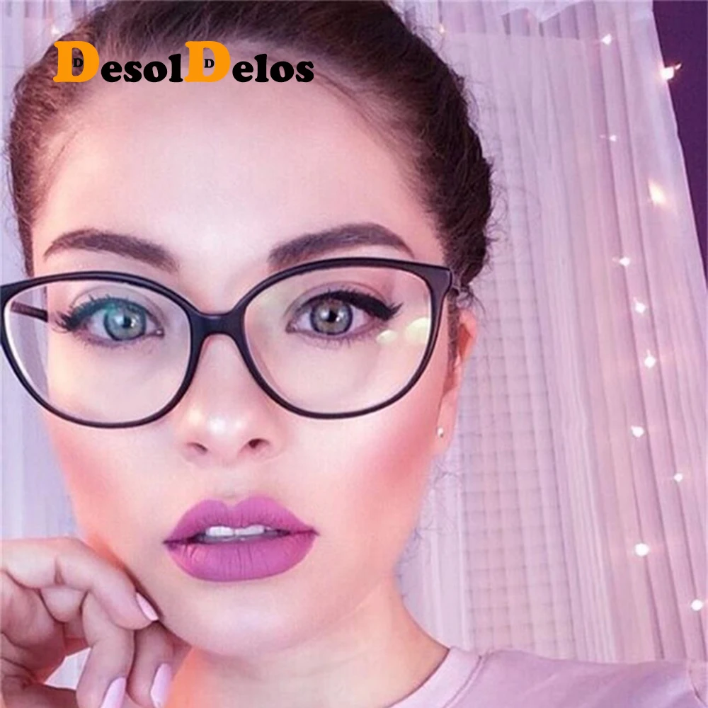 Black Spectacle frame cat eye Glasses frame clear lens Women brand Eyewear optical frames myopia transparent Temples for glasses