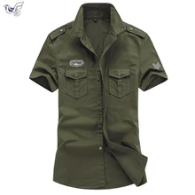 XIYOUNIAO размера плюс M~ 5XL 6XL Новая мужская летняя хлопковая рубашка поло с коротким рукавом армейская ВВС one Мужская дышащая рубашка camisa masculina