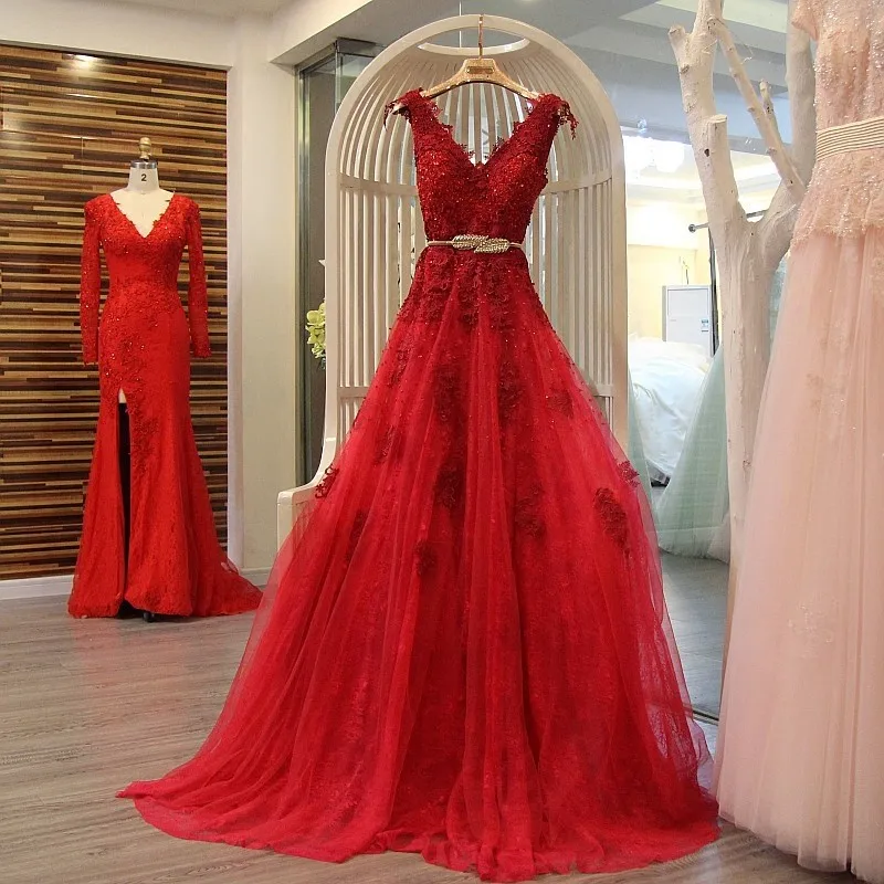 abendkleider-2016-Amazing-Burgundy-robe-de-soiree-vestidos-de-fiesta-Appliques-Beads-robe-de-soiree-courte (3)