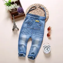 От 1 до 3 лет, новинка года, Осенний комбинезон для мальчиков и девочек, 1 предмет, детский джинсовый комбинезон, клетчатые штаны для маленьких мальчиков, джинсовые штаны для маленьких девочек