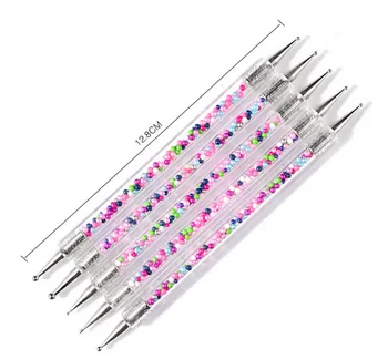 

by dhl or ems 100sets 5pcs/set UV Gel Painting Drawing Nail Dot Point Dotting Pen Acrylic Caviar 2 Way Brush Manicure Tools new