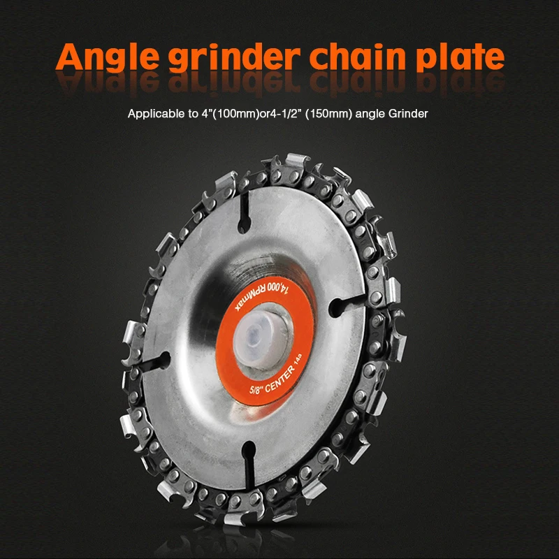 

4 Inch Chain Angle Grinder Chain Saws Disc Woodworking Chain Plate Tool 22 Tooth Fine Abrasive Cut Chain 100/115 Angle Grinder