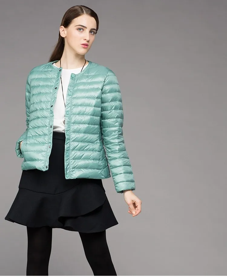 NewBang Brand dół płaszcz żeński ultra lekki dół kurtki kobiety cienkie Slim wiatrówka bez kołnierza płaszcz lekki ciepły Parkas -