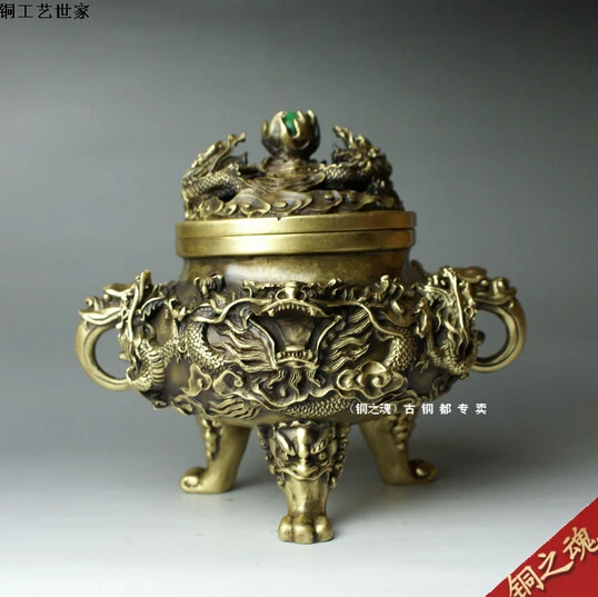 

B0601 421Copper crafts feng shui home decoration kowloon10g incensing copper incense burner lucky statue