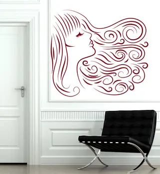 

Wall Decals Girl Decal Hairdressing Beauty Spa Salon Window Decor Vinyl