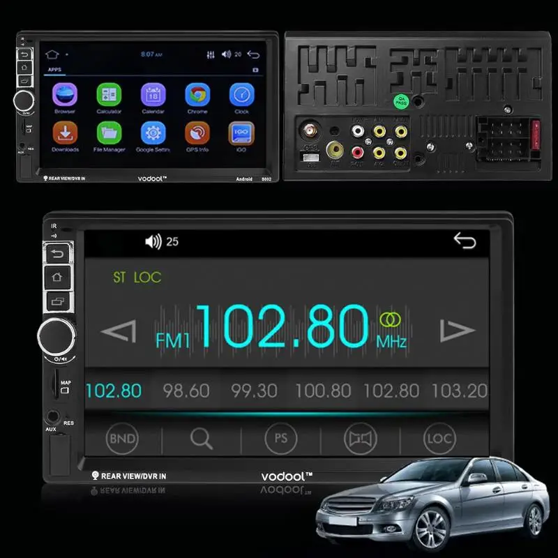 Clearance VODOOL 2 Din Android 7.1 Quad-core Car Stereo Player Multimedia Video MP5 Player 3G 4G WiFi GPS Navigation Audio Player+ Camera 15