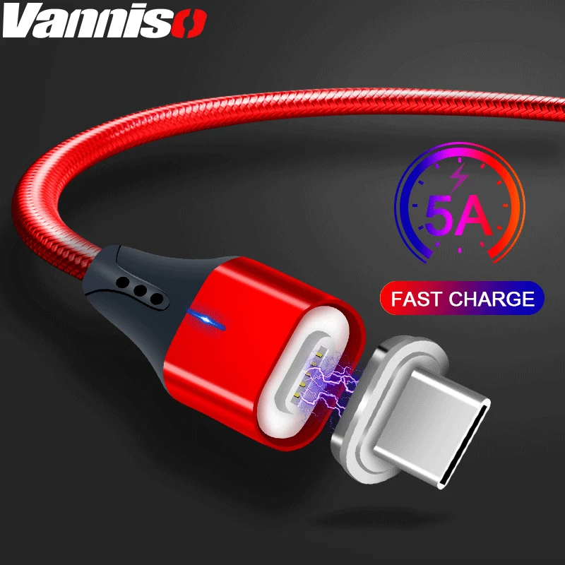 

5A Super fast Charging Magnetic Micro usb Cable Phone Type-C For iphone 11 pro max Samsung S8 A90 Xiaomi Huawei Magnet Charger