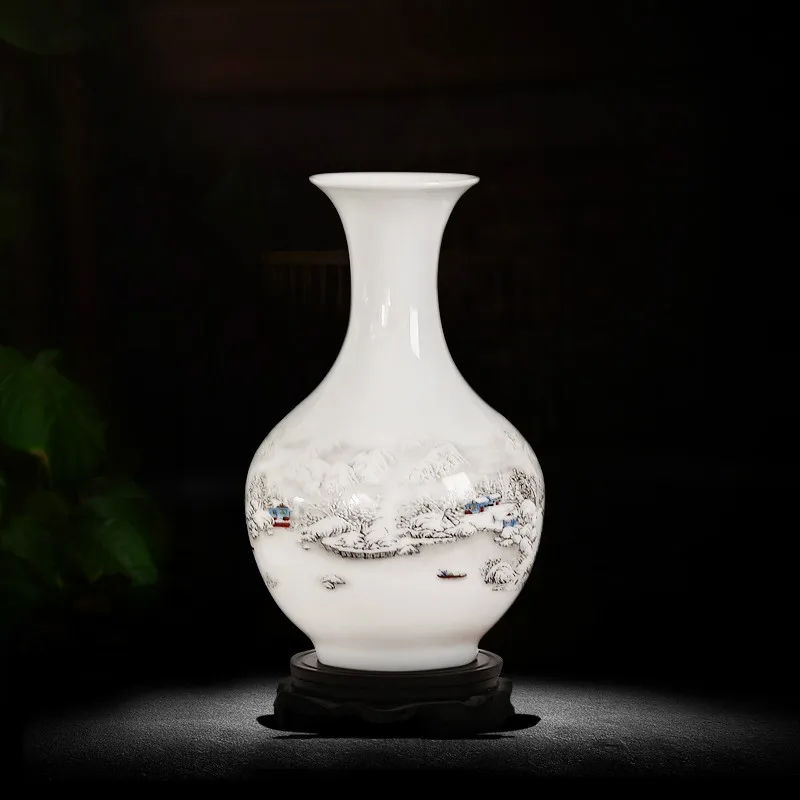 Цзиндэчжэнь керамическая ваза гостиная декоративное искусство и ремесла ваза античный снежный узор samll ваза фарфор