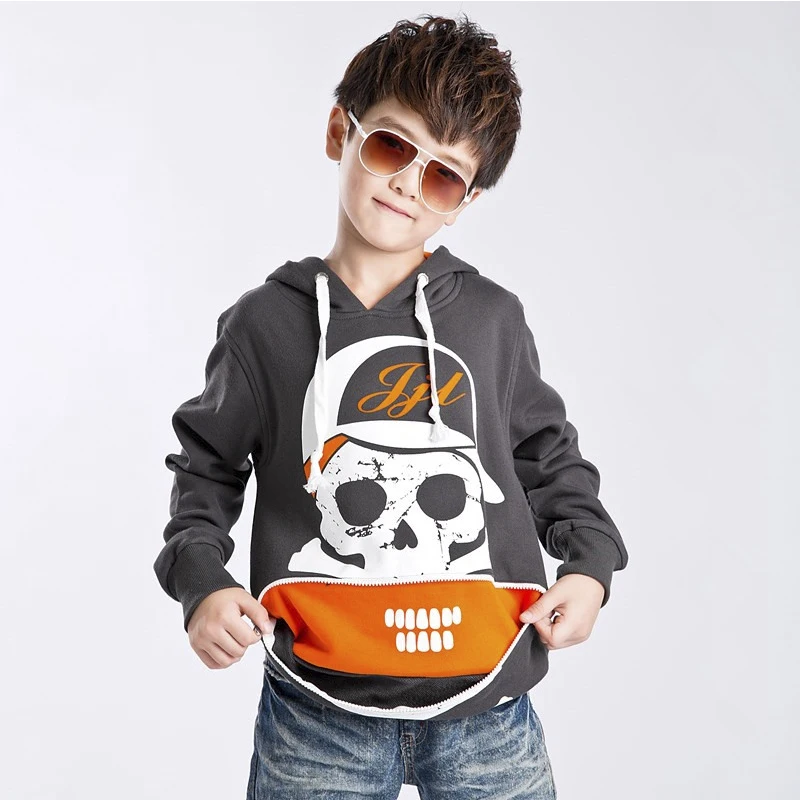 Spring and Autumn Cool Skull Printed Pullover Boys Sweatshirt Baby