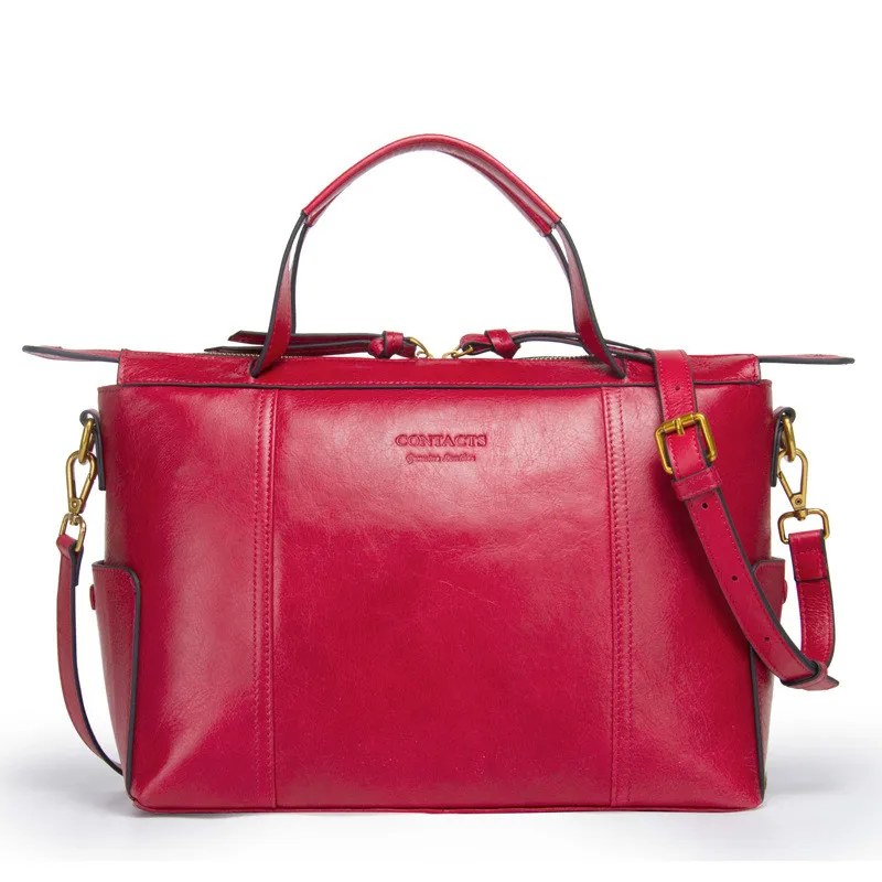 

New Fashion Genuine Leather Handbag First Layer Cowhide Ladies Shoulder Crossbody Bag Business Casual Lady Cow Leather Briefcase