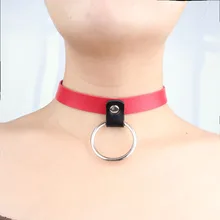 Leather choker for Women Leather collar Brass O Ring punk choker BDSM Whip BDSM Toys